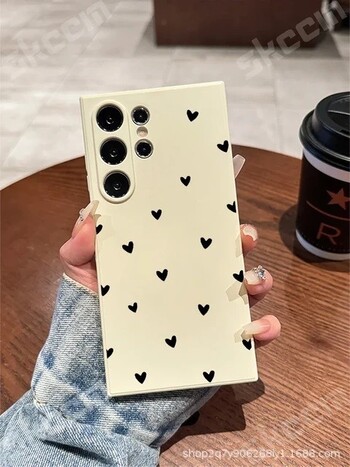 Θήκη κινητού τηλεφώνου Samsung S24/S23ULTRA σε μαύρη καρδιά, Εξωτερικού Εμπορίου, Προστατευτική θήκη για Galaxy S23/NOTE20 25\