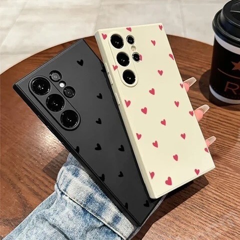 Samsung S24/S23ULTRA must südamekujuline mobiiltelefoniümbris, väliskaubandus, kaitseümbris Galaxy S23/NOTE20 25" telefonile