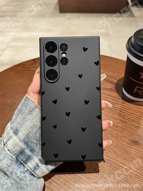 Samsung S24/S23ULTRA must südamekujuline mobiiltelefoniümbris, väliskaubandus, kaitseümbris Galaxy S23/NOTE20 25" telefonile