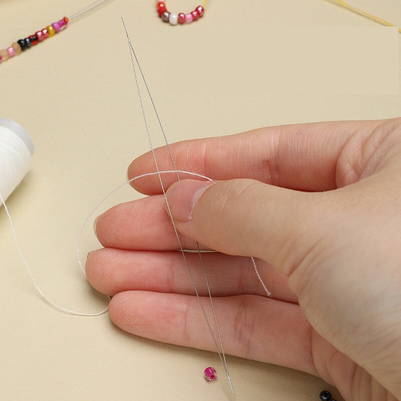 Spalvingų gėlių siūlų vėrimo adatų rinkinys, patogus siūlų vėrimo įrankis su siūlais, papuošalų aksesuarais ir karoliukų vėrimo adatomis