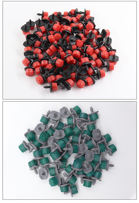 Tiesioginiai pardavimai iš gamyklos, 200 vnt. Raudonkepuraitės aštuonių skylių lašelinis purkštukas, raudonas, 8 skylių reguliuojamas srautas, sodo mikropurškimo antgalis lašeliniam laistymui