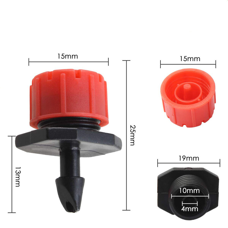 Tiesioginiai pardavimai iš gamyklos, 200 vnt. Raudonkepuraitės aštuonių skylių lašelinis purkštukas, raudonas, 8 skylių reguliuojamas srautas, sodo mikropurškimo antgalis lašeliniam laistymui