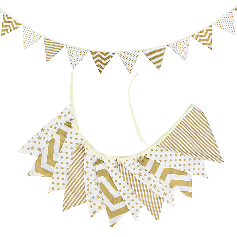 Geltono aukso medvilnės kabanti vėliavėlė vaikų gimtadienio vakarėlio vimpelo šaudymo fonas vestuvių vakarėlio išdėstymas stovyklavimo vėliavėlė