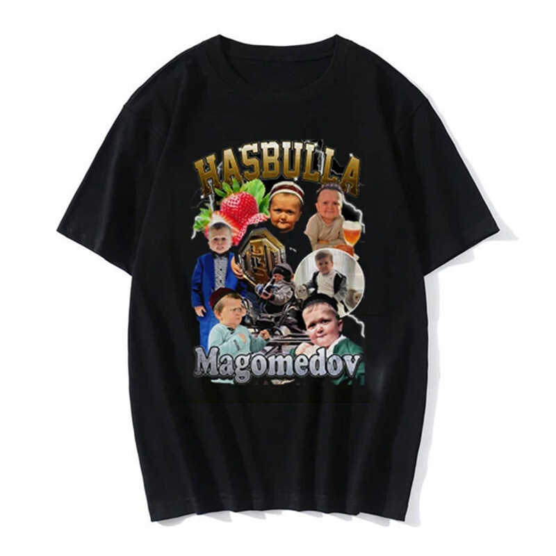 Hasbulla vyriški kovos stiliaus marškinėliai, klasikinė mini Khabib versija