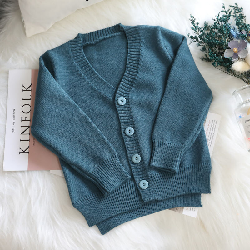 2025 m. pavasario ir rudens vaikiškas megztinis su V formos iškirpte berniukams ir mergaitėms, švarkelis, megztinis, palaidinė, minkštas megztas kūdikio kardiganas su V formos iškirpte