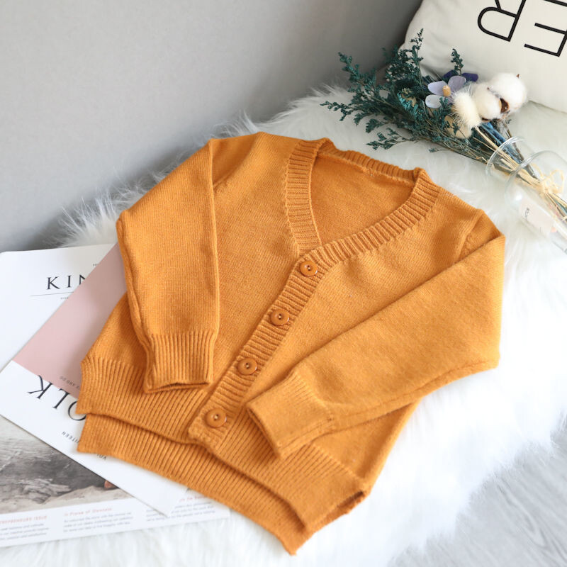 2025 m. pavasario ir rudens vaikiškas megztinis su V formos iškirpte berniukams ir mergaitėms, švarkelis, megztinis, palaidinė, minkštas megztas kūdikio kardiganas su V formos iškirpte