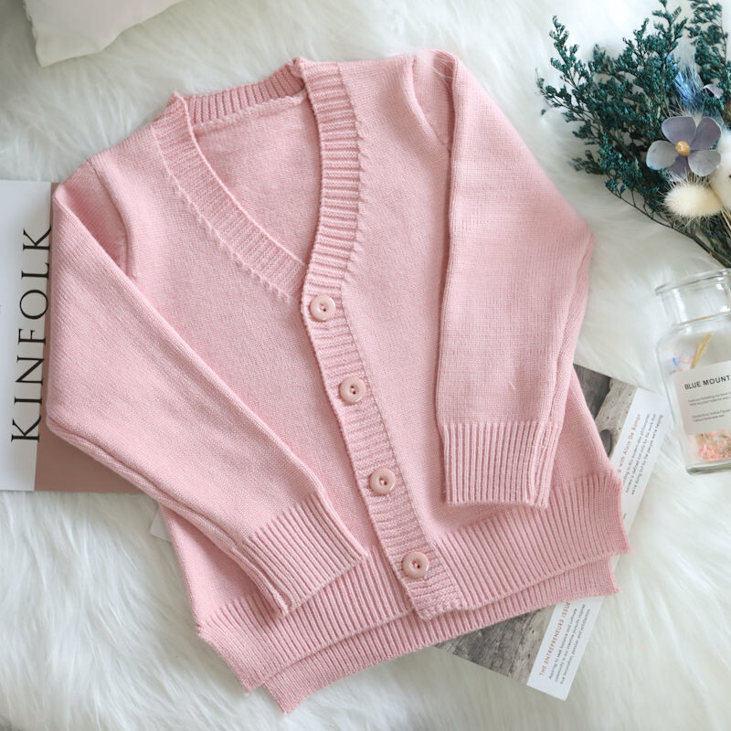 2025 m. pavasario ir rudens vaikiškas megztinis su V formos iškirpte berniukams ir mergaitėms, švarkelis, megztinis, palaidinė, minkštas megztas kūdikio kardiganas su V formos iškirpte
