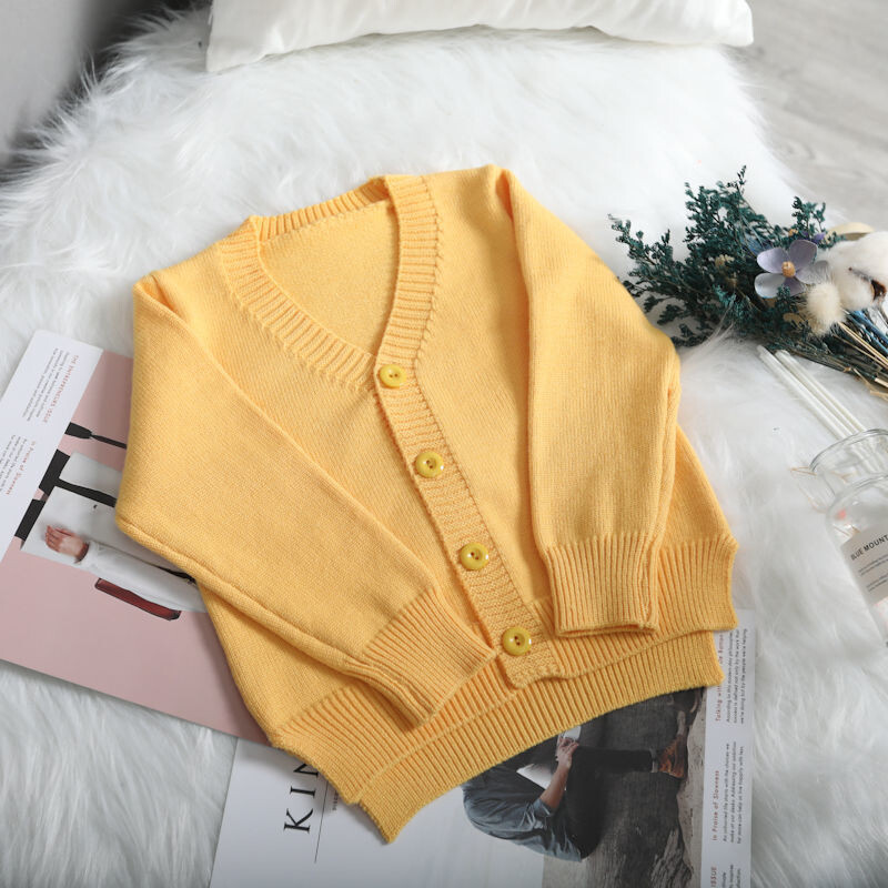 2025 m. pavasario ir rudens vaikiškas megztinis su V formos iškirpte berniukams ir mergaitėms, švarkelis, megztinis, palaidinė, minkštas megztas kūdikio kardiganas su V formos iškirpte