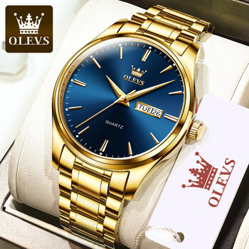 Olys Watch Factory, Αδιάβροχο ρολόι χαλαζία με διασυνοριακές πωλήσεις και χρυσό ατσάλινο λουράκι, Χονδρική πώληση ανδρικών επαγγελματικών ρολογιών, Ανδρικά ρολόγια