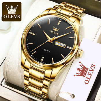 Olys Watch Factory, Αδιάβροχο ρολόι χαλαζία με διασυνοριακές πωλήσεις και χρυσό ατσάλινο λουράκι, Χονδρική πώληση ανδρικών επαγγελματικών ρολογιών, Ανδρικά ρολόγια