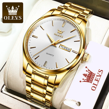 Olys Watch Factory, Αδιάβροχο ρολόι χαλαζία με διασυνοριακές πωλήσεις και χρυσό ατσάλινο λουράκι, Χονδρική πώληση ανδρικών επαγγελματικών ρολογιών, Ανδρικά ρολόγια