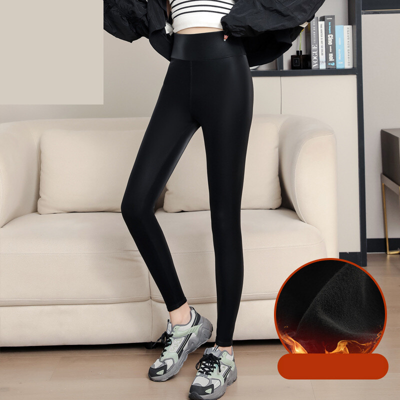 Moteriškos avikailio odos kelnės, pliušinės ir storos tamprės, aukštu liemeniu, aptemptos, dirbtinės odos, neperpučiamos ir šiltos kelnės, didmeninė prekyba užsienyje