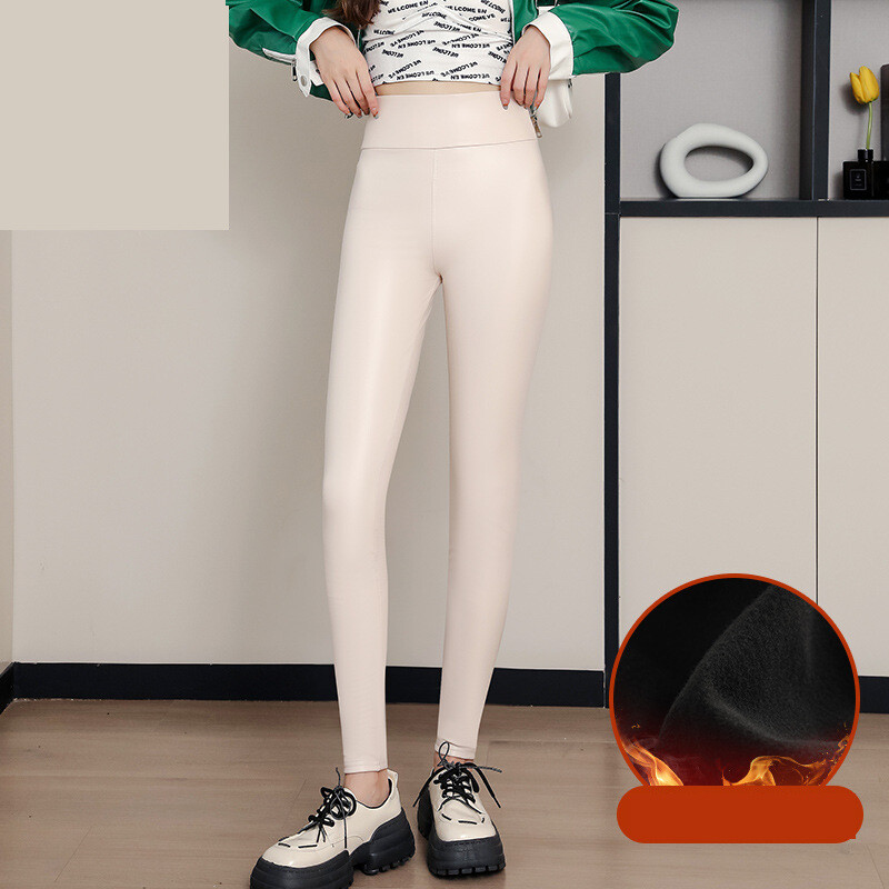 Moteriškos avikailio odos kelnės, pliušinės ir storos tamprės, aukštu liemeniu, aptemptos, dirbtinės odos, neperpučiamos ir šiltos kelnės, didmeninė prekyba užsienyje