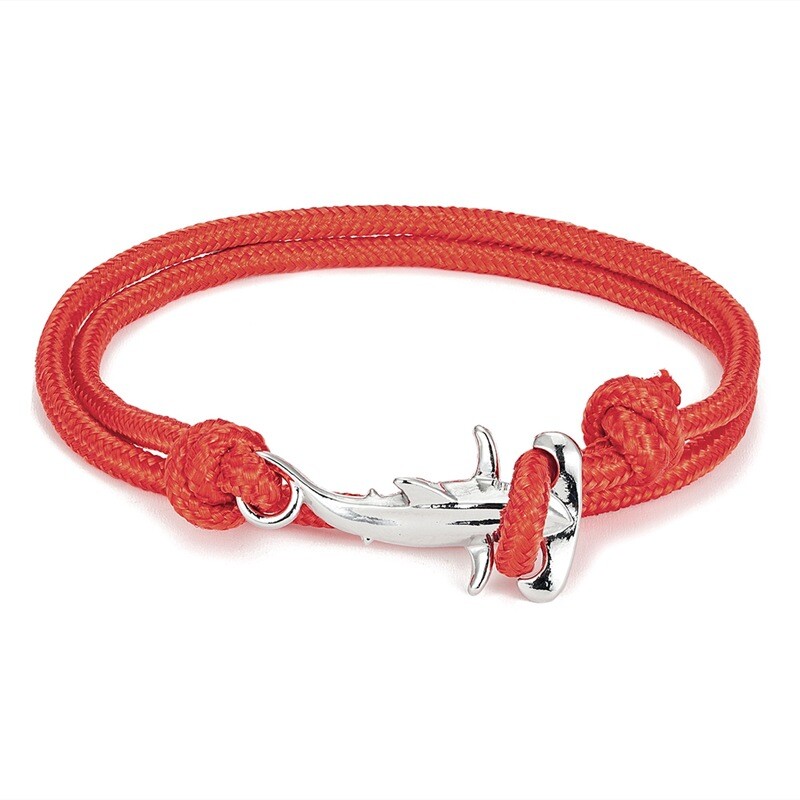 Japoniška vandenyno serijos kūjagalvio ryklio apyrankė, daugiasluoksnė, apvyniota, vandeniui atspari, skėtis, virvė, paplūdimio aksesuarai studentams ir poroms