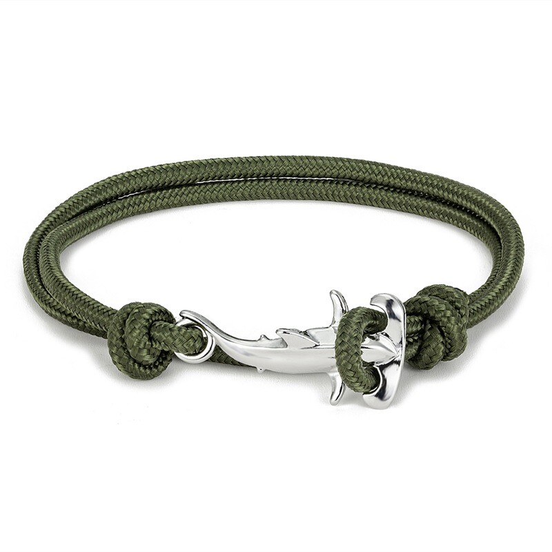 Japoniška vandenyno serijos kūjagalvio ryklio apyrankė, daugiasluoksnė, apvyniota, vandeniui atspari, skėtis, virvė, paplūdimio aksesuarai studentams ir poroms