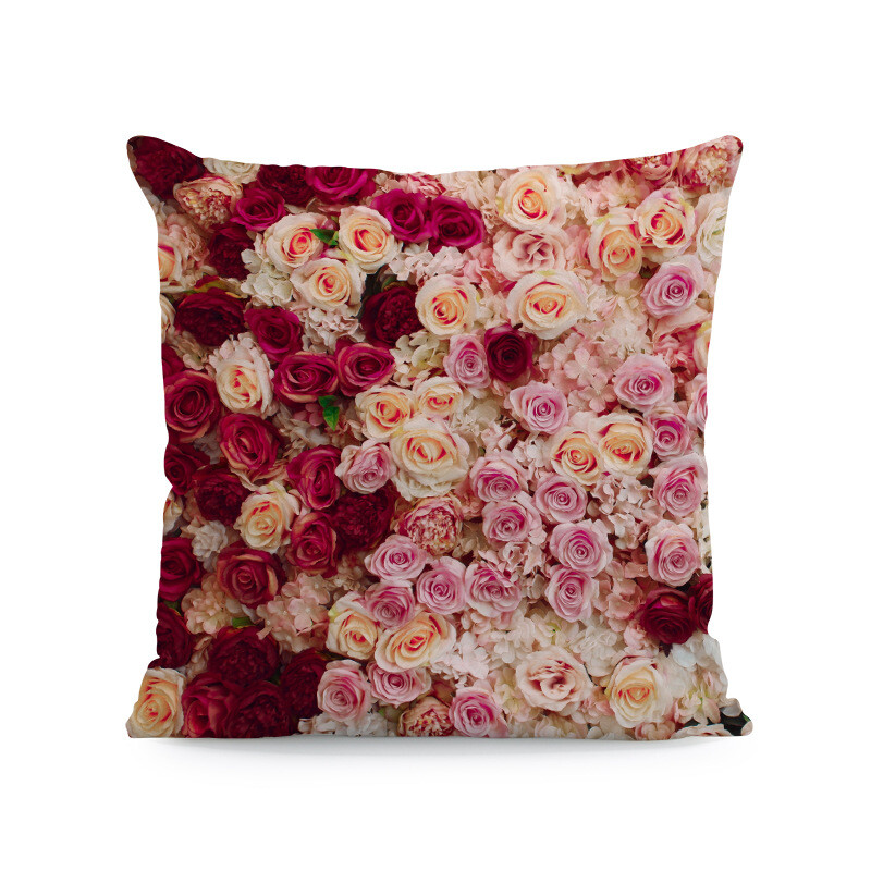 Valentino dienos pagalvės užvalkalas su rožine gėle, tekstūruotas sofos užvalkalas, itin minkštas pagalvės užvalkalas, terasos pagalvės užvalkalas, svetainės sofos puošmena