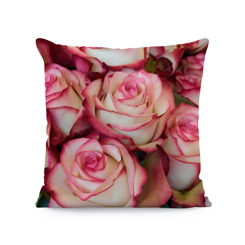Valentino dienos pagalvės užvalkalas su rožine gėle, tekstūruotas sofos užvalkalas, itin minkštas pagalvės užvalkalas, terasos pagalvės užvalkalas, svetainės sofos puošmena