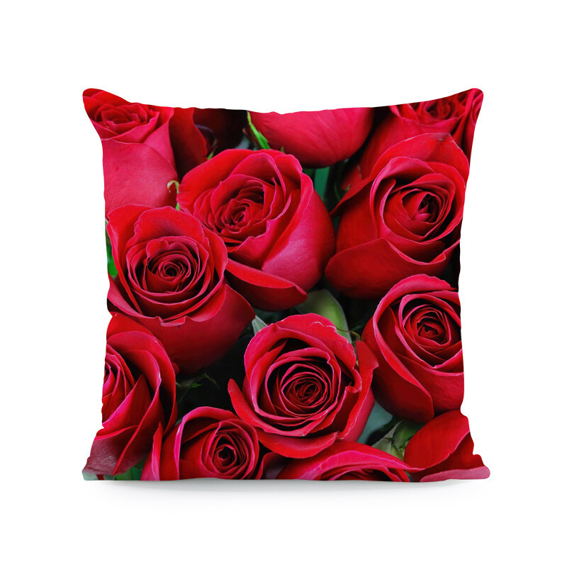 Valentino dienos pagalvės užvalkalas su rožine gėle, tekstūruotas sofos užvalkalas, itin minkštas pagalvės užvalkalas, terasos pagalvės užvalkalas, svetainės sofos puošmena
