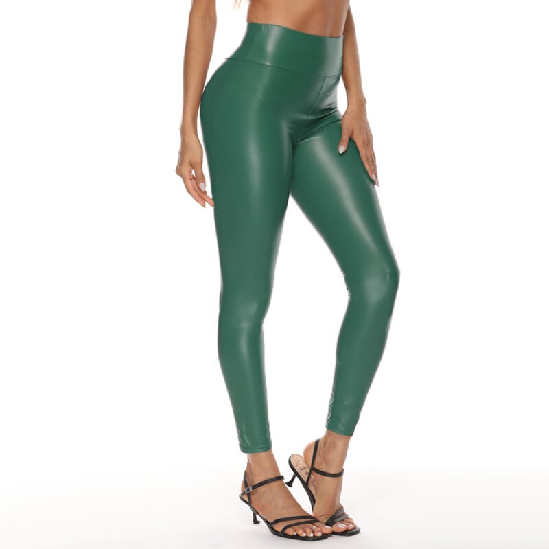 Többszínű bőrnadrág, női magas derekú bőrnadrág, leggings, női négy irányban rugalmas csípőnadrág