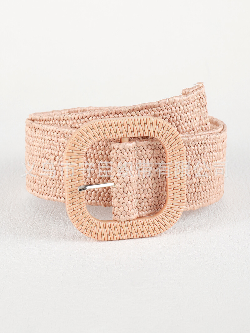 Išskirtiniai tiesioginiai pardavimai iš gamyklos, austi diržai, drobė, polipropilenas, šiaudas, madingi, universalūs dekoratyviniai moteriški juosmens aksesuarai.