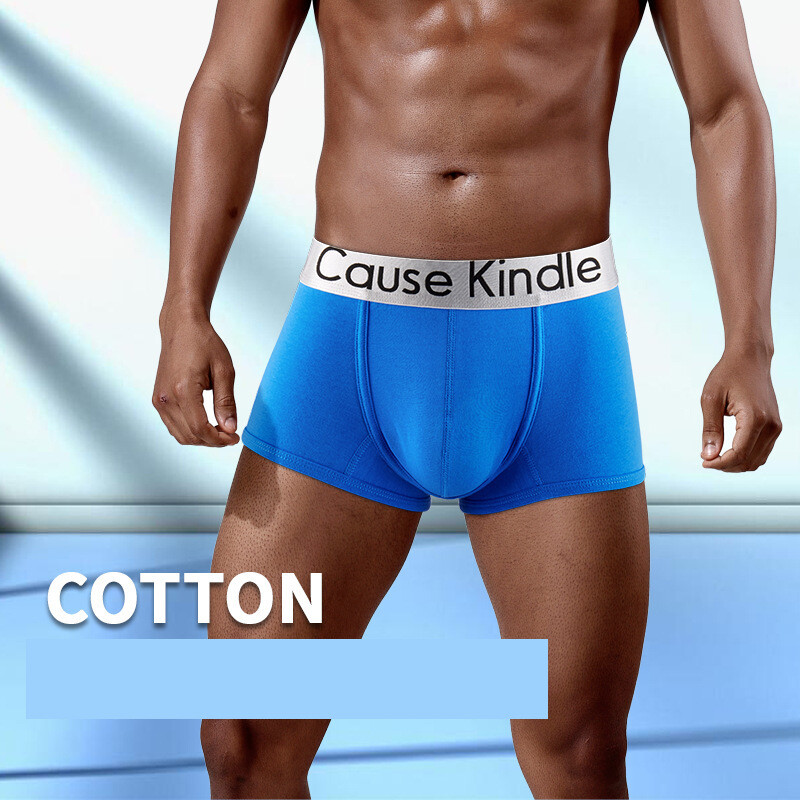 Izravna tvornička isporuka novih muških bokserica, 4 KOMADA velike veličine, srednjeg struka, prozračne i udobne, jednobojne, pamučne kratke hlače s prorezima