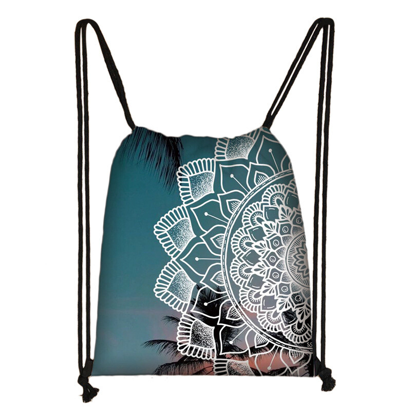 Uus Mandala pingutusnööriga kott Mugav pingutusnööriga õppetundide kott Polüesterist välistingimustes kasutatav hoiukott reisimiseks Tootja allikas