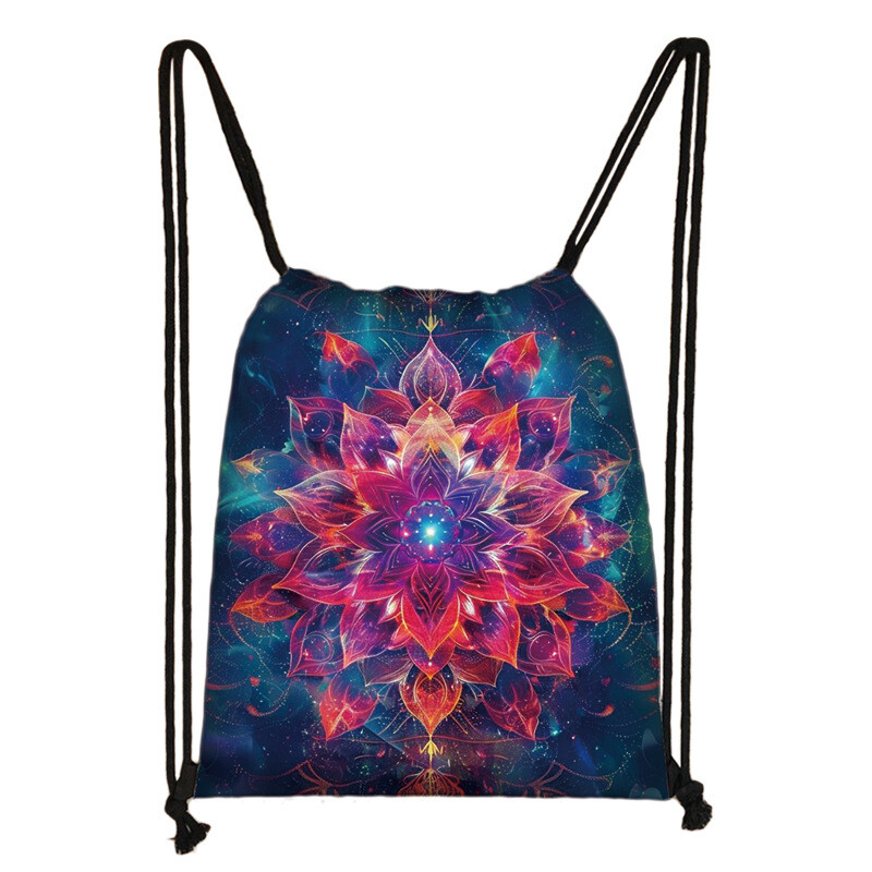Uus Mandala pingutusnööriga kott Mugav pingutusnööriga õppetundide kott Polüesterist välistingimustes kasutatav hoiukott reisimiseks Tootja allikas