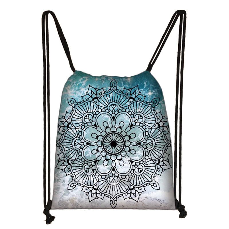 Uus Mandala pingutusnööriga kott Mugav pingutusnööriga õppetundide kott Polüesterist välistingimustes kasutatav hoiukott reisimiseks Tootja allikas