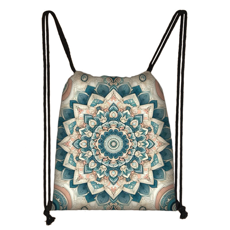 Uus Mandala pingutusnööriga kott Mugav pingutusnööriga õppetundide kott Polüesterist välistingimustes kasutatav hoiukott reisimiseks Tootja allikas