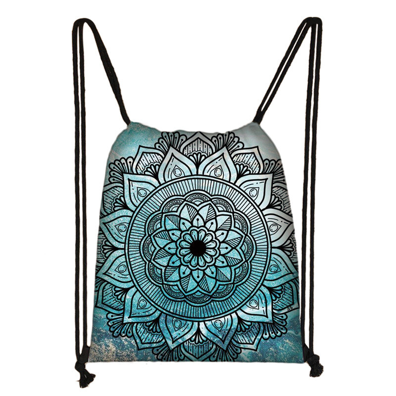 Uus Mandala pingutusnööriga kott Mugav pingutusnööriga õppetundide kott Polüesterist välistingimustes kasutatav hoiukott reisimiseks Tootja allikas