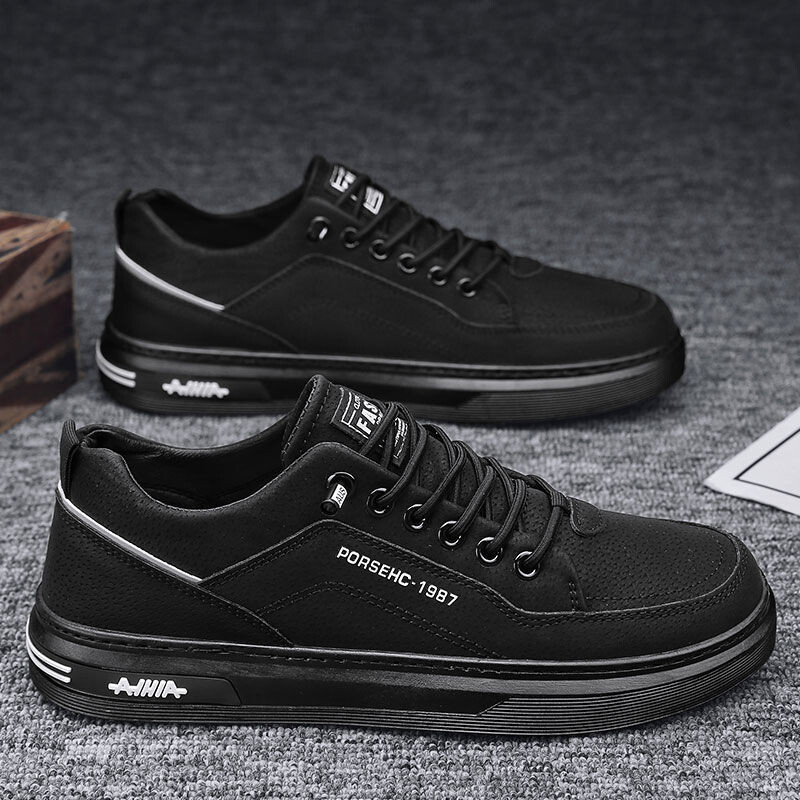 Paksud mustad paksu tallaga kingad, täis 2025, vabaaja spordijalatsid, libisemiskindlad lõuendijalatsid tööks, meestejalatsid, sügisesed tööjalatsid, uued töökaitsejalatsid