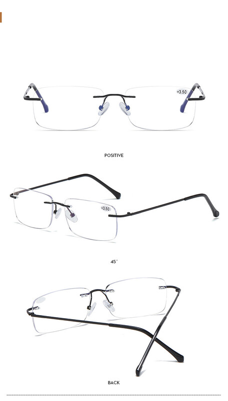 Производител на едро нови висококачествени бифокални очила за четене на дълги и близки разстояния с двойно предназначение, без рамки, модерни очила за четене с антисиня светлина за мъже