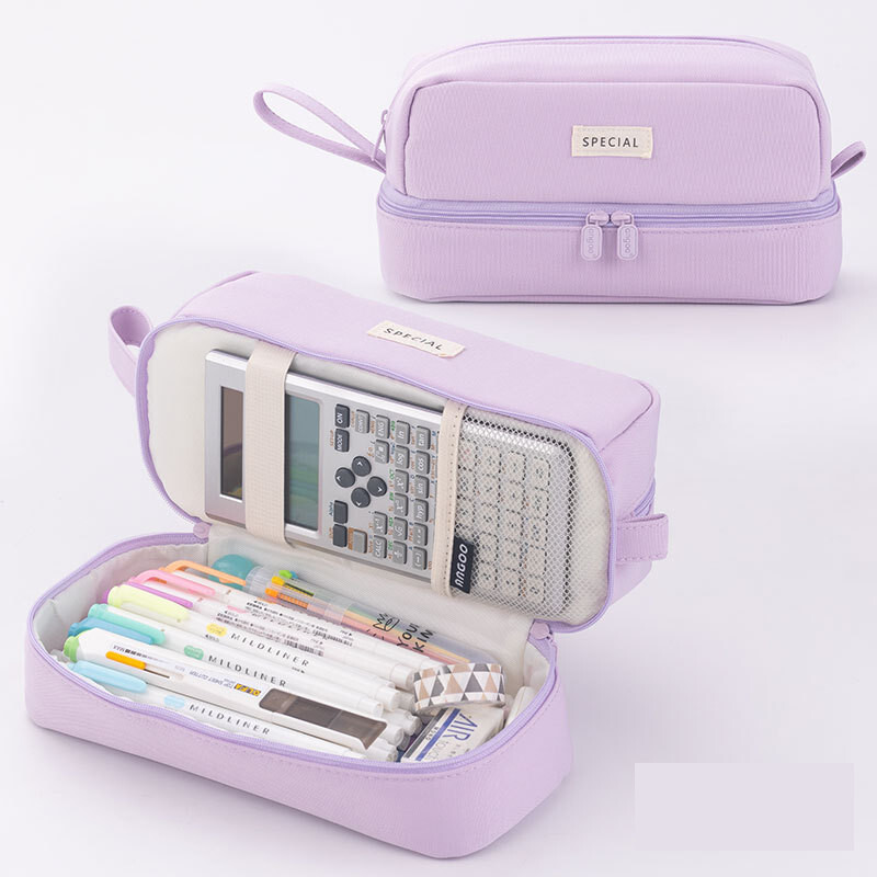 Suure mahutavusega pinal, kahekihiline, uus, kirjatarbed, põhikooliõpilastele, ümmarguse värviga, multifunktsionaalne, võrgust, punane pinal