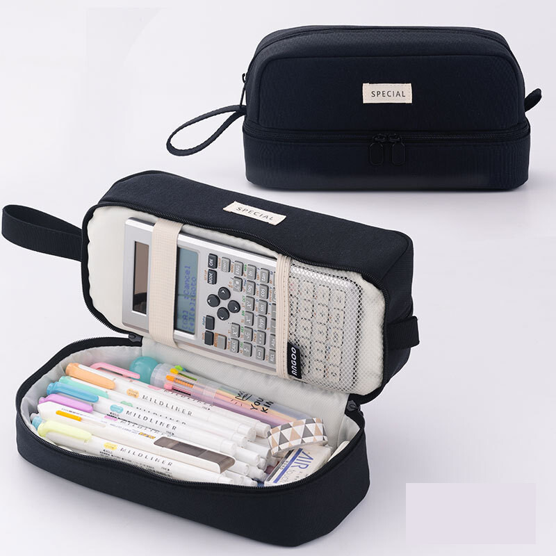 Suure mahutavusega pinal, kahekihiline, uus, kirjatarbed, põhikooliõpilastele, ümmarguse värviga, multifunktsionaalne, võrgust, punane pinal