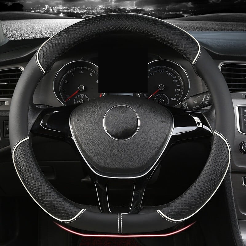 Универсален калъф за волан от кожа, произведен от трансграничен производител, модерен спортен стил, универсален калъф за волан за автомобил за четири сезона