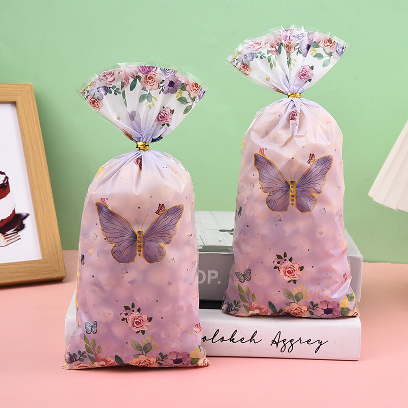 Piiriülene OPP lameda taskuga 100 tk kott kommide, küpsiste, küpsiste, klaaspaberist kottide, trükitud kilekottide, kinkepakendikottide jaoks