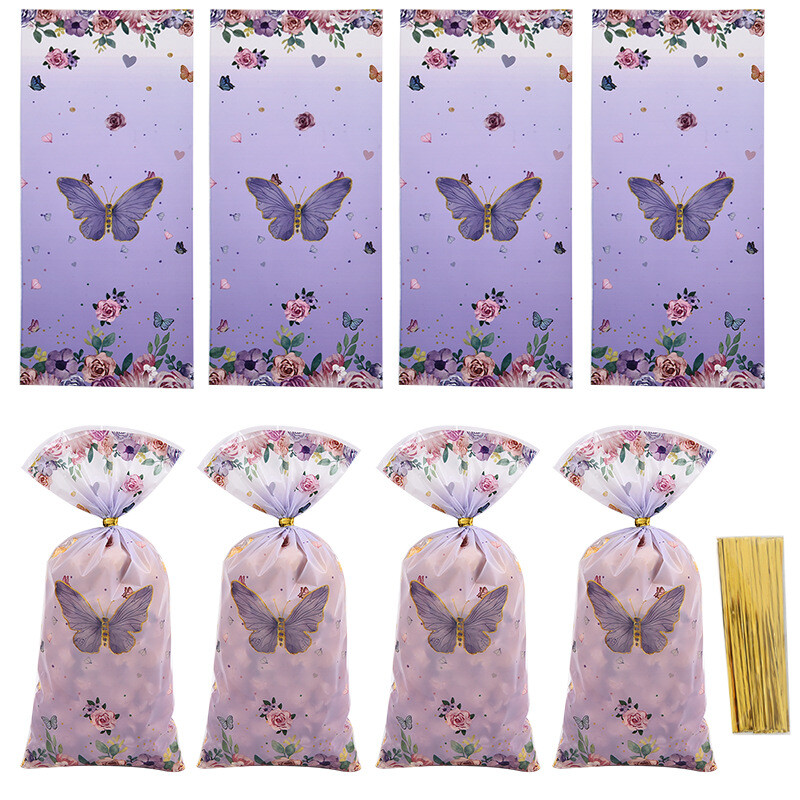 Piiriülene OPP lameda taskuga 100 tk kott kommide, küpsiste, küpsiste, klaaspaberist kottide, trükitud kilekottide, kinkepakendikottide jaoks