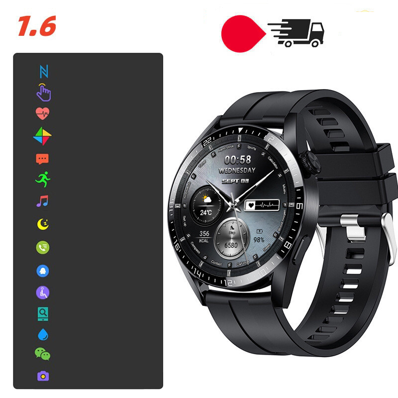 Смарт часовник watch4 Huaqiangbei черна технология gt3 плащане крачкомер бягане водоустойчив спортен многофункционален часовник