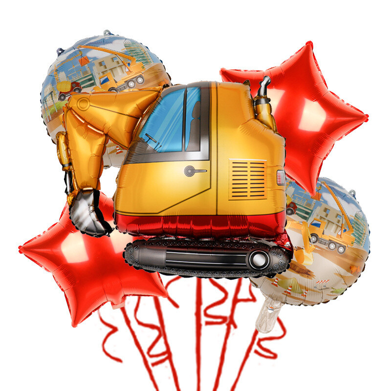 Naujas kranas-krautuvas-ekskavatorius-statybinė transporto priemonė teminis vakarėlis aliuminio folijos balionas gimtadienio dekoravimo duobė