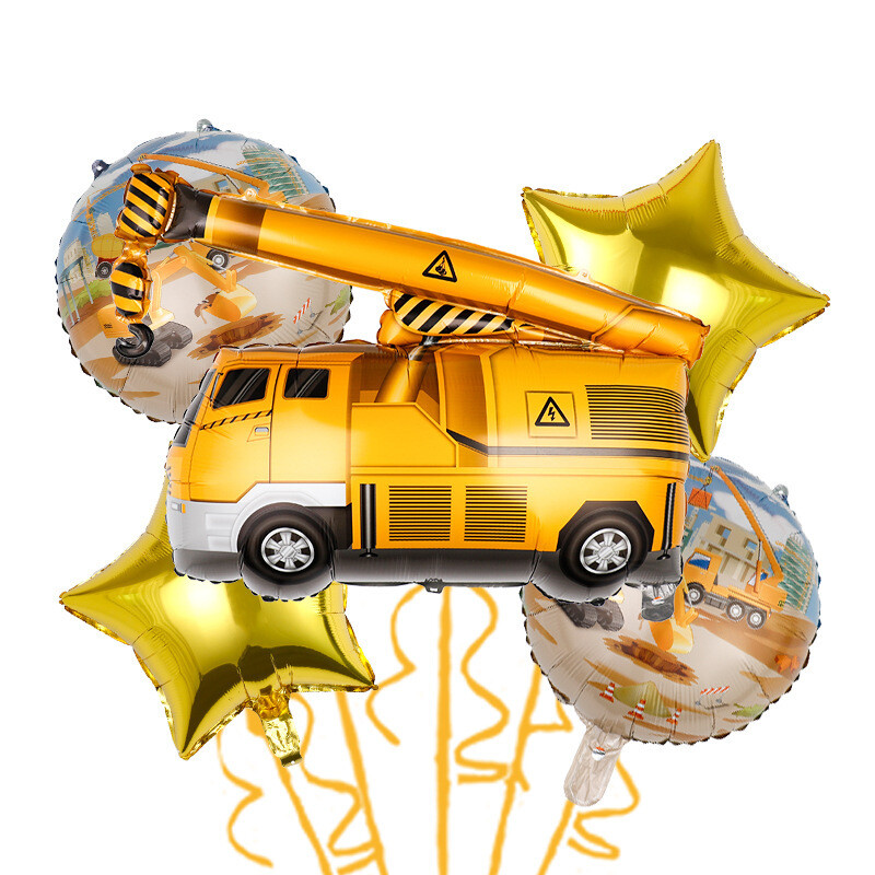 Naujas kranas-krautuvas-ekskavatorius-statybinė transporto priemonė teminis vakarėlis aliuminio folijos balionas gimtadienio dekoravimo duobė