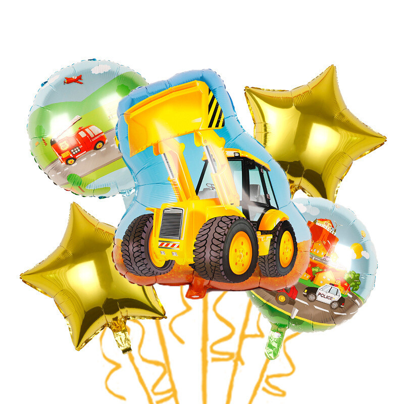 Naujas kranas-krautuvas-ekskavatorius-statybinė transporto priemonė teminis vakarėlis aliuminio folijos balionas gimtadienio dekoravimo duobė