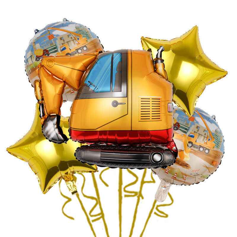 Naujas kranas-krautuvas-ekskavatorius-statybinė transporto priemonė teminis vakarėlis aliuminio folijos balionas gimtadienio dekoravimo duobė