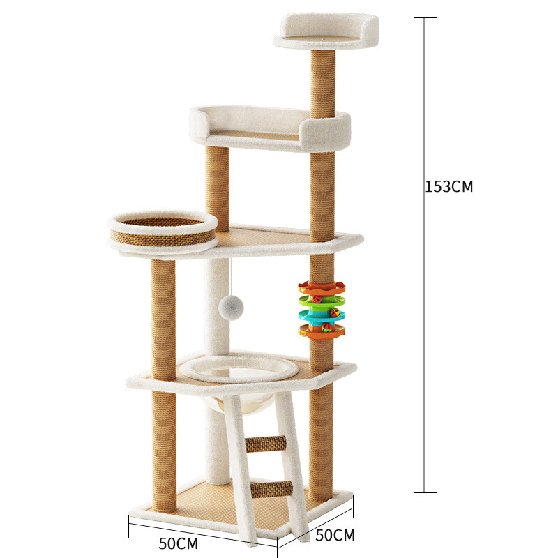 Зелена подложка за катерене за котки, вградена лятна охлаждаща платформа за скачане по дърво за котки, голяма рамка за котки, универсална играчка за котки „Четири сезона“.