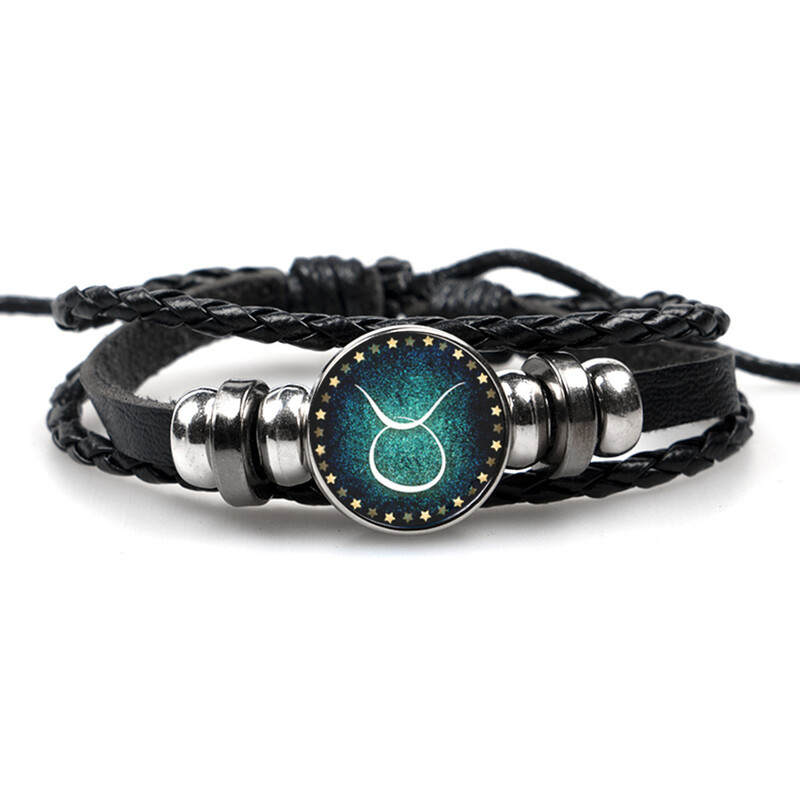Najprodavanija roba iz Europe i Sjedinjenih Država u inozemstvu, popularne kožne narukvice za parove, moderne narukvice s dragim kamenjem u korejskom stilu za dvanaest zviježđa