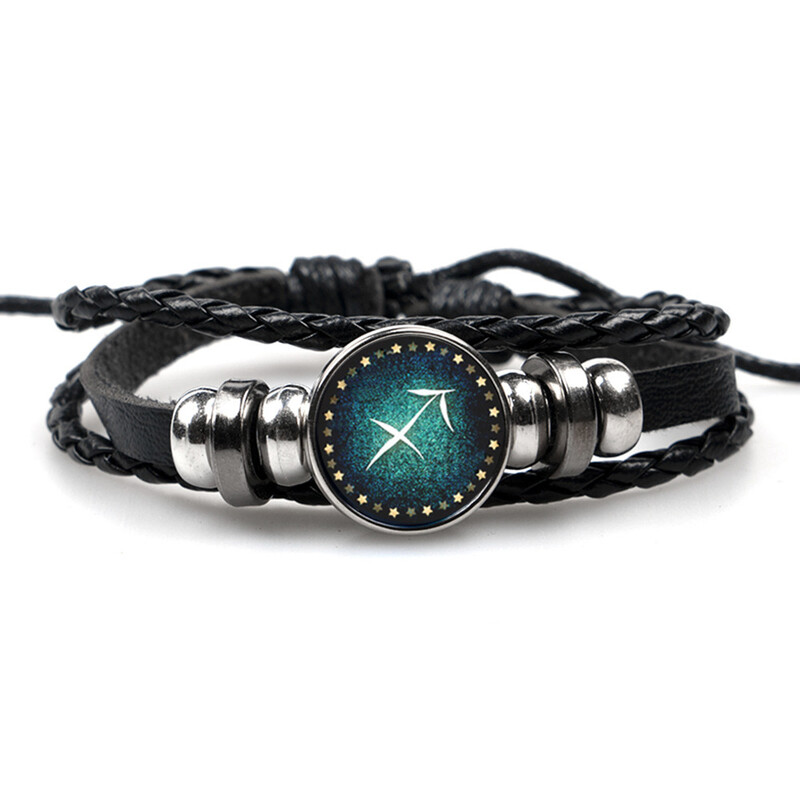 Najprodavanija roba iz Europe i Sjedinjenih Država u inozemstvu, popularne kožne narukvice za parove, moderne narukvice s dragim kamenjem u korejskom stilu za dvanaest zviježđa