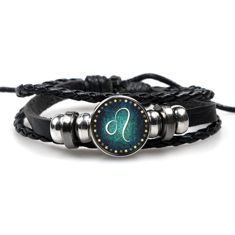 Najprodavanija roba iz Europe i Sjedinjenih Država u inozemstvu, popularne kožne narukvice za parove, moderne narukvice s dragim kamenjem u korejskom stilu za dvanaest zviježđa