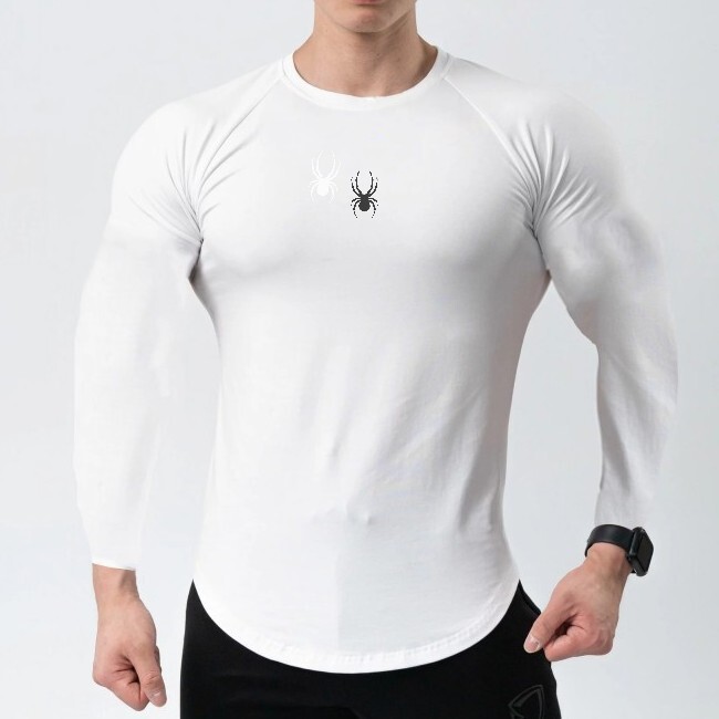 „Muscle Fitness Brother“ vyriški ilgomis rankovėmis sportiniai marškinėliai, kvėpuojantys, elastingi, sugeriantys drėgmę, greitai džiūstantys, aptempti, greitai džiūstantys, naujo stiliaus