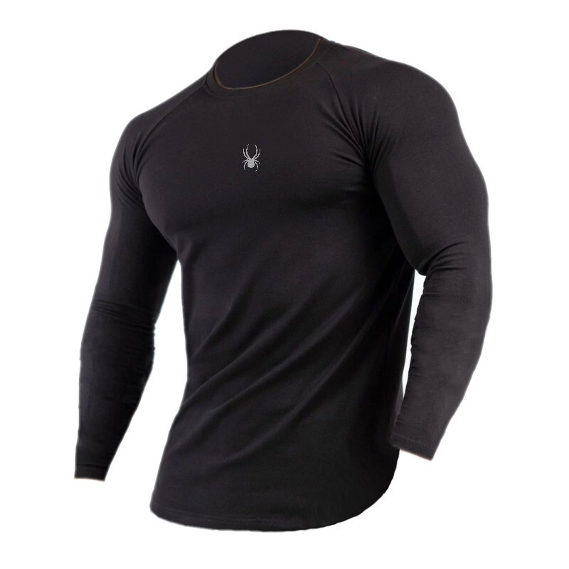 „Muscle Fitness Brother“ vyriški ilgomis rankovėmis sportiniai marškinėliai, kvėpuojantys, elastingi, sugeriantys drėgmę, greitai džiūstantys, aptempti, greitai džiūstantys, naujo stiliaus