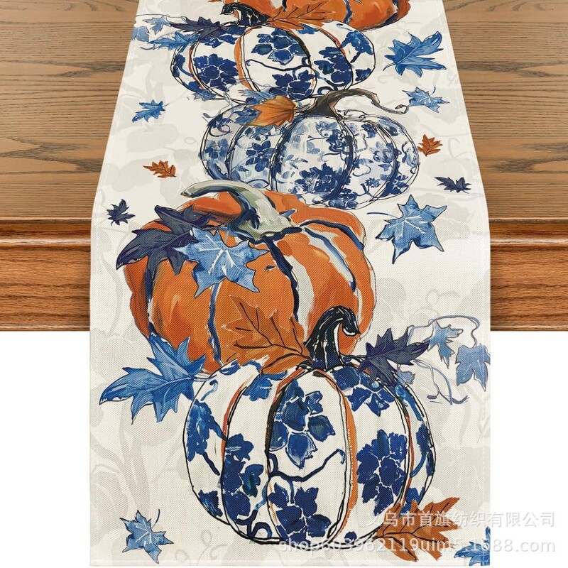 Северна есенна благодарност Американски флаг за маса тиква кленов лист флаг за маса кърпа домашна масичка за кафе хол ресторант декорация флаг за маса