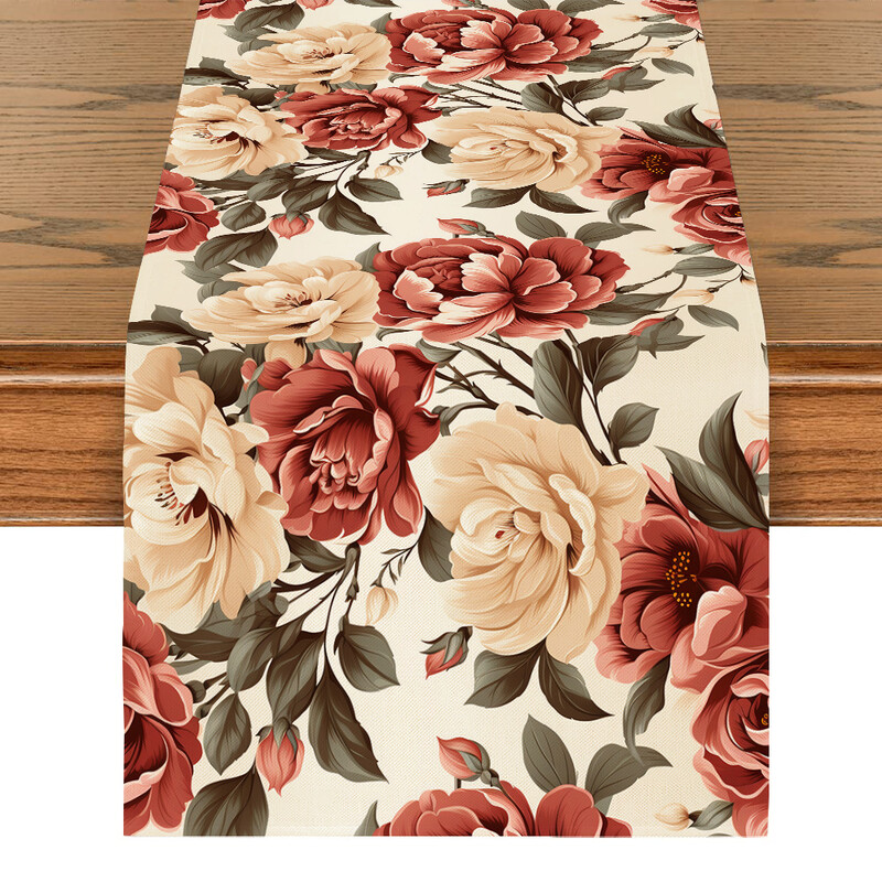 Пътека за маса "Океан" в ориенталски дизайн с флорални мотиви за маса на открито, закрито, парти, кухня, дом, трапезария, кафе, ресторант, декорация